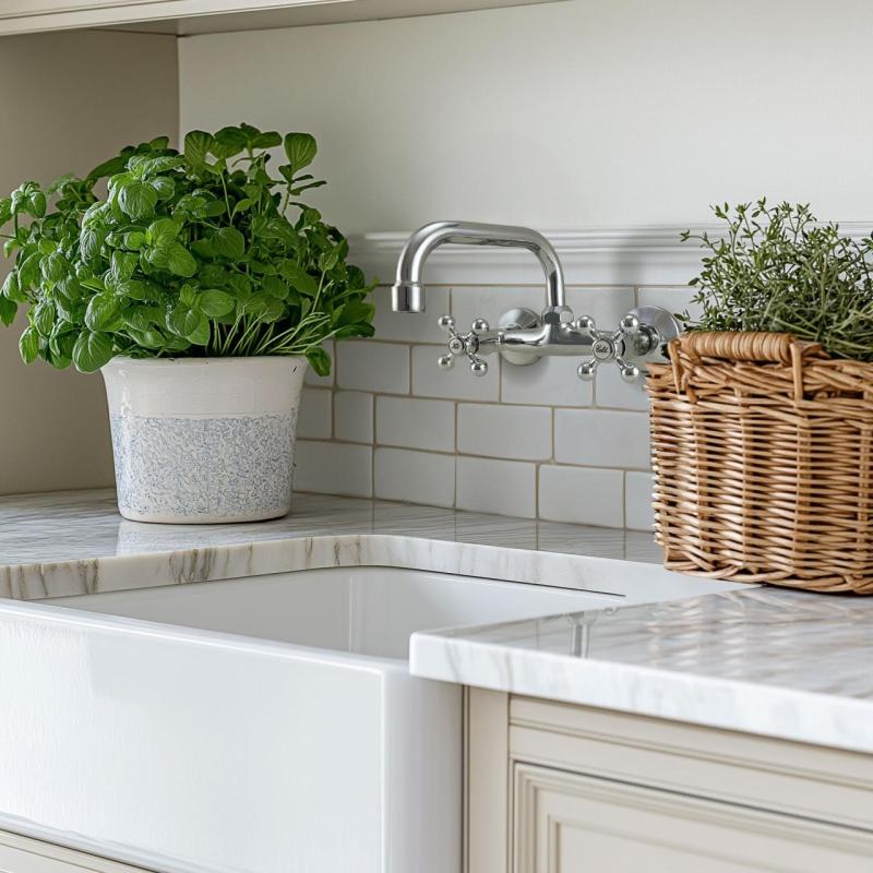 AquaTrimo Vivaldi klassisk köksväggkran med övre utloppsrör krom 21VV7066CM