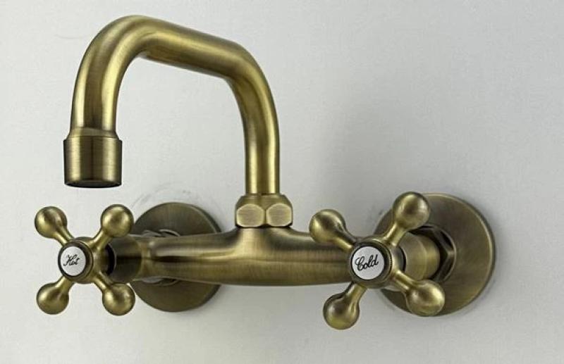 AquaTrimo Vivaldi klassisk brons köksväggkran med övre utlopp 21VV7066BN