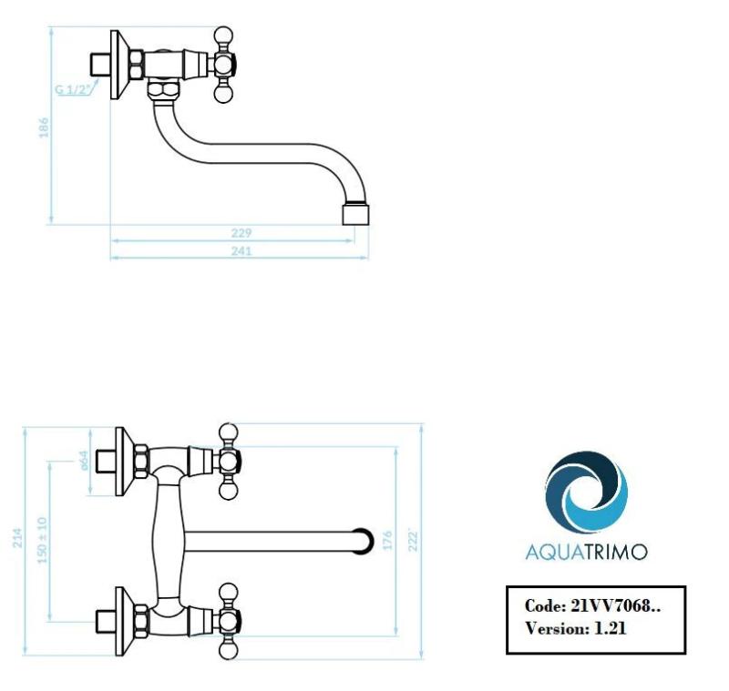 AquaTrimo Vivaldi klassisk köksväggkran brons 21VV7068BN