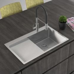 Ausmann Oder Blue rostfri diskho 78x50cm planmontering och ovanpå montering med avrinning 1208957121