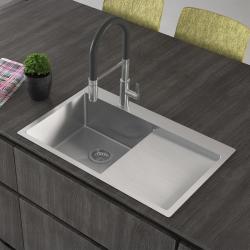 Ausmann Oder Blue rostfri diskbänk 78x50cm för plan- och ovanmontering med avrinningsområde 1208957122
