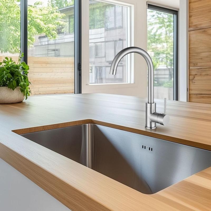 Ausmann Petra köksblandare med svängbar pip rostfritt stål 1208957157