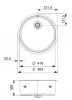 Reginox New York ronde rvs spoelbak 418mm doorsnee Vlakbouw opbouw en onderbouw R36082