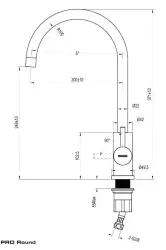 Lorreine Pro Round Gun Metal kökskran med rund och svängbar pip 1208957313