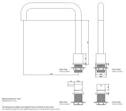 Waterrevolution Flow 2-håls köksblandare borstad mässing T151HLE