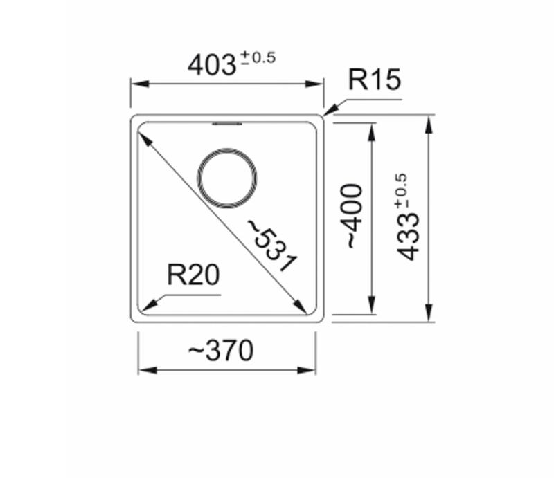 Franke Maris MRG 110-37 Fragranite svart utgåva matt svart undermonterad diskho