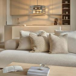 Dekor Marisa grå hänglampa med avsmalnande horisontella mellanrum max. 3 ljuskällor diameter 40 cm 2607