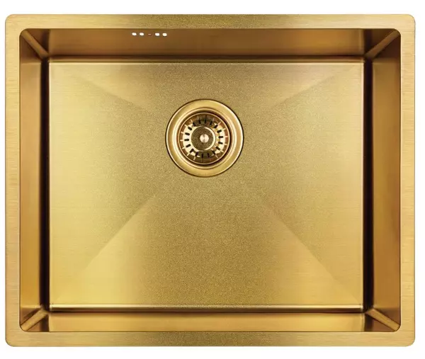 Aquadesign Sinks gyllene rostfritt stål diskho guld färg PVD guld 50x40 undermontering, planmontering och toppmontering 1208957698