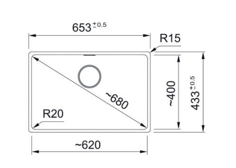 Franke Maris MRG 110-62 Fragranite ostron diskbänk undermonterad