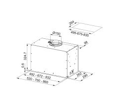 Franke Mythos Box Flush Premium inbyggd matt svart köksfläkt 86 cm 305.0665.393