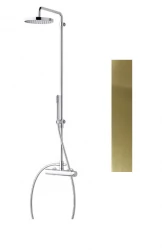 Waterevolution Flow duschkombination med termostat och takdusch PVD guld White Gold T141TWGE