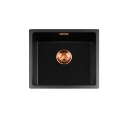 Lorreine BQ-serie diskho 44x41cm undermontering svart med kopparplugg 40BQ37-FU-COPPER