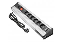 MULTI-skrivbordsförlängningskabel med överspänningsskydd, 6x uttag med jordning, 4x USB 1208958684