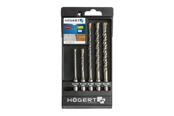 Hoegert Murarborr SDS+ 5-delad set: 3 x 6 mm, 8 mm, 10 mm. 1208961717