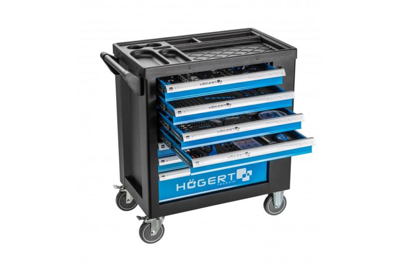 Hoegert 7-låda verktygsskåp med en sidodörr med tillbehör 544 stycken. 1208962010