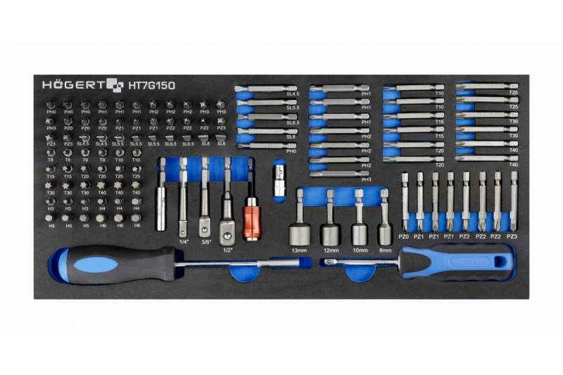 Hoegert 7-låda verktygsskåp med en sidodörr med tillbehör 544 stycken. 1208962010