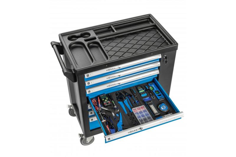 Hoegert 7-låda verktygsskåp med en sidodörr med tillbehör 544 stycken. 1208962010