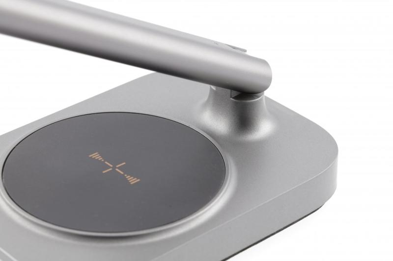 Decor Bordslampa Bressi 8W 450lm AC220-240V 3-CCT Trådlös Laddning USB PF>0,5 RA>80 Grå 1208962480