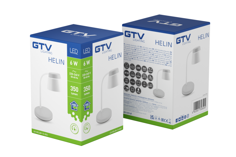 Decor Skrivbordslampa Helin 6W 350lm AC220-240V 3-CCT PF> 0,5 RA>80 Grå 1208962491