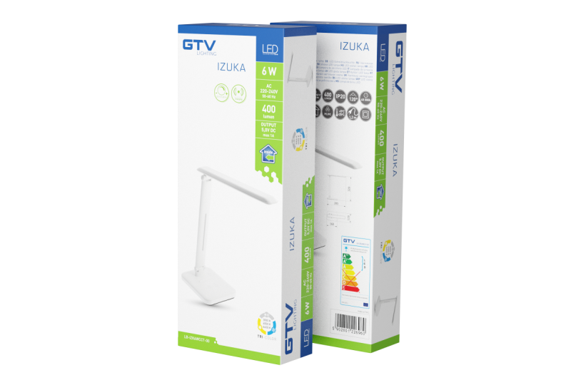 Decor IZUKA LED skrivbordslampa 6W 400lm AC220-240V 50/60Hz CCT induktiv laddare vit. 1208962496