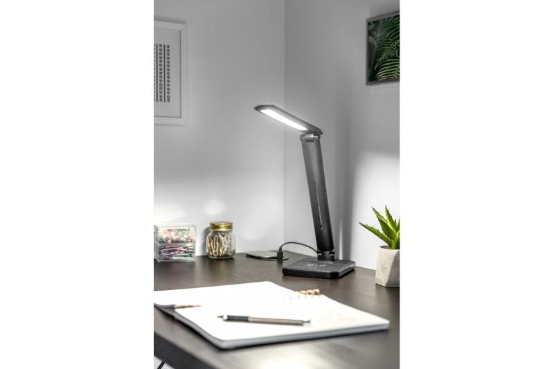 Decor IZUKA LED skrivbordslampa 6W 400lm AC220-240V 50/60Hz CCT induktiv laddare svart. 1208962497