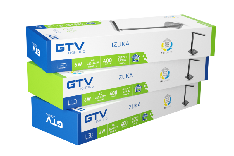 Decor IZUKA LED skrivbordslampa 6W 400lm AC220-240V 50/60Hz CCT induktiv laddare svart. 1208962497