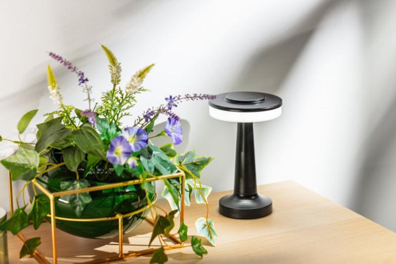 Dekor Skrivbordslampa Monum 3W 200lm DC 5V 1A 3000 K 3 grader. Dimmbar med 1800 mAh batteri, svart. 1208962504