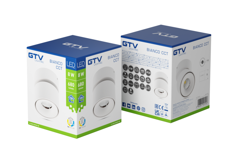 Dekor LED armatur BIANCO CCT 8W 680lm AC220-240V 50/60 Hz Ra≥80 IP20 36° 2700/3300/4000K Rund Vit 1208962677