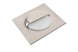 Inbouw LED trappbelysning ESCADA KB DC12V fyrkantigt matt glaslock 0,8W 70lm 4000K inox kabel 150cm.