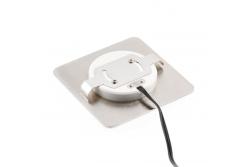 Inbouw LED trappbelysning ESCADA KB DC12V fyrkantigt matt glaslock 0,8W 70lm 4000K inox kabel 150cm.