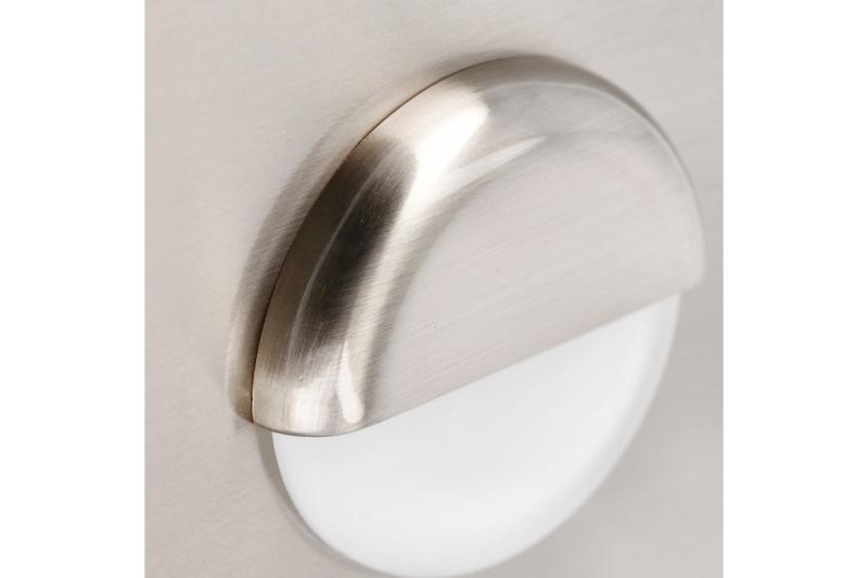Inbouw LED trappbelysning ESCADA KB DC12V fyrkantigt matt glaslock 0,8W 70lm 4000K inox kabel 150cm.
