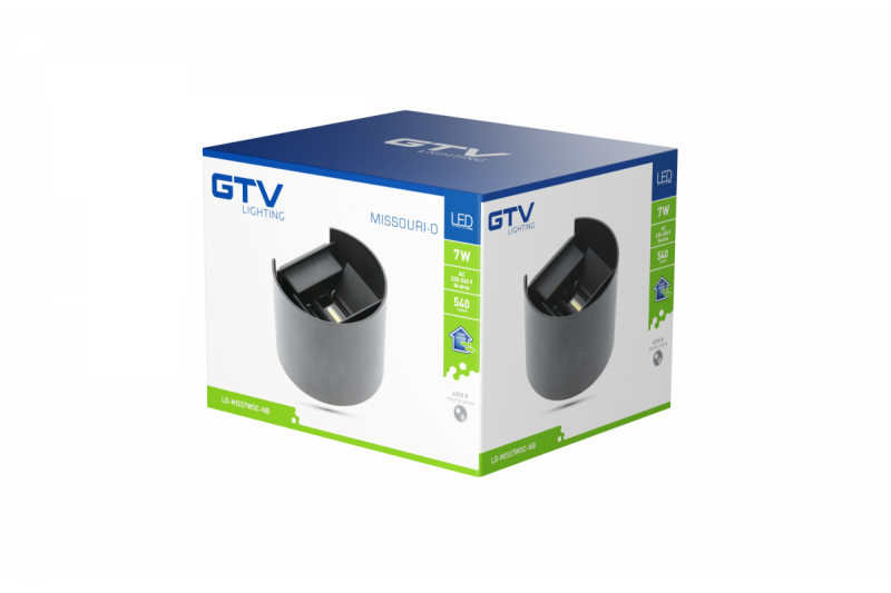 Dekorationslampa MISSOURI-O LED 7W 540lm AC220-240V 50/60 Hz PF>0.5 Ra≥80 IP54 IK08 4000K rund svart. 1208962996