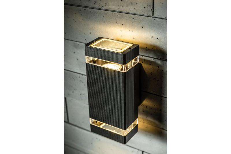 Dekor Väggarmatur med två riktningar NESSA GU10 MAX.2x50W IP54 AC220-240V 50/60Hz svart. 1208963007