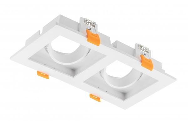 Dekor Takspotarmatur RUBIO 187x102mm IP20 fyrkantig dubbel vit. 1208963798