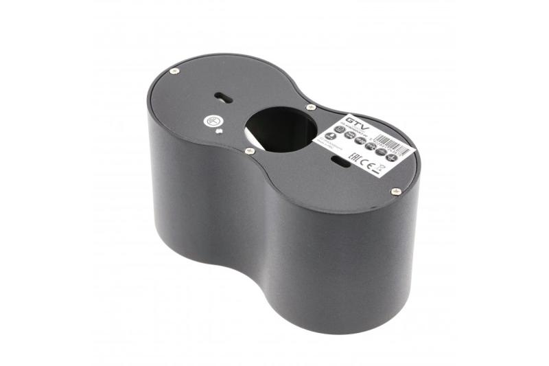 Dekor Takarmatur AVEIRO DUO aluminium 160x80x85mm IP20 max 20W*2 rund svart. 1208963826