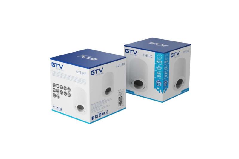 Dekor Takarmatur AVEIRO aluminium 80x85mm IP20 max 20W rund vit. 1208963831