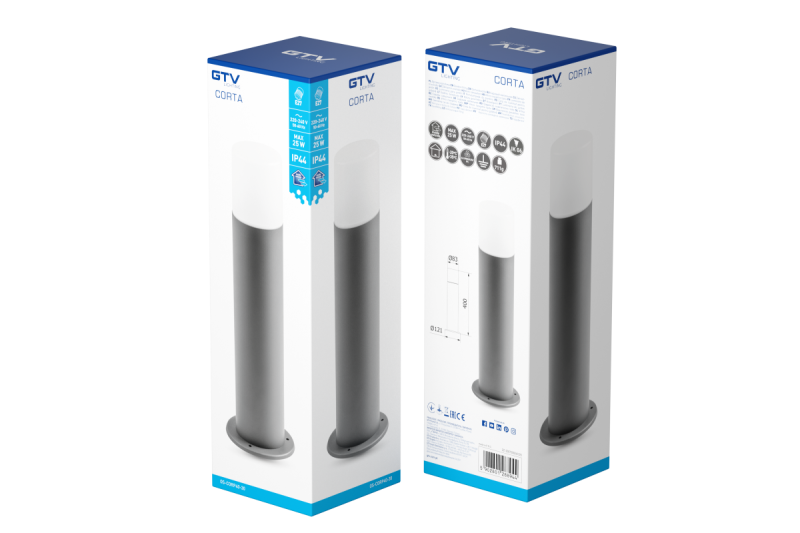 Dekor Trädgårdsarmatur CORTA-P 40 E27 MAX.25W IP44 AC220-240V 50-60Hz stolpe antracit. 1208963860