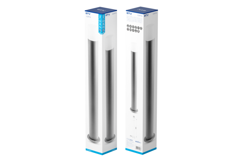 Dekor Trädgårdsarmatur CORTA-P 80 E27 MAX.25W IP44 AC220-240V 50-60Hz stolpe antracit. 1208963863