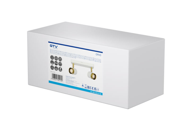 Dekor Takarmatur ORIO aluminium 24.0x5.5x14.0 IP20 2*GU10 max. 50W rund vit. 1208963964