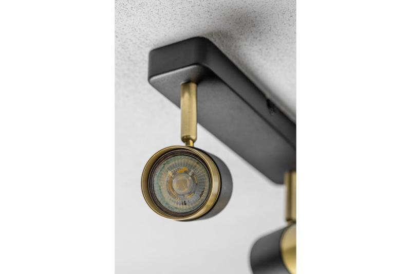 Takarmatur ORIO aluminium 24,0x5,5x14,0 IP20 2*GU10 max. 50W rund svart. 1208963965