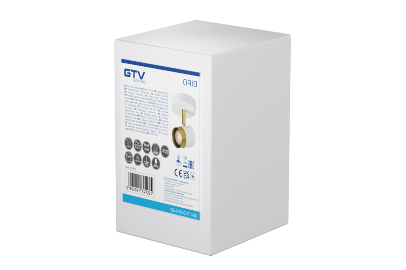 Dekor Takarmatur ORIO aluminium 11,6x5,6x11,5 IP20 1*GU10 max. 50W rund vit. 1208963968