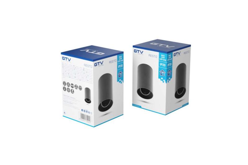 Dekor Taklampa armatur RESTO PC φ80x125mm IP20 max 20W rund svart. 1208963985