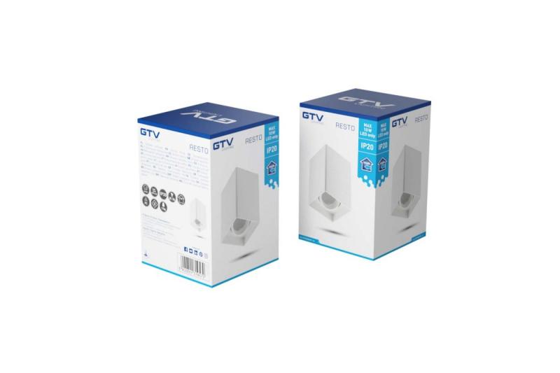 Dekor Taklampa armatur RESTO PC 80x80x125mm IP20 max 20W fyrkantig vit. 1208963988