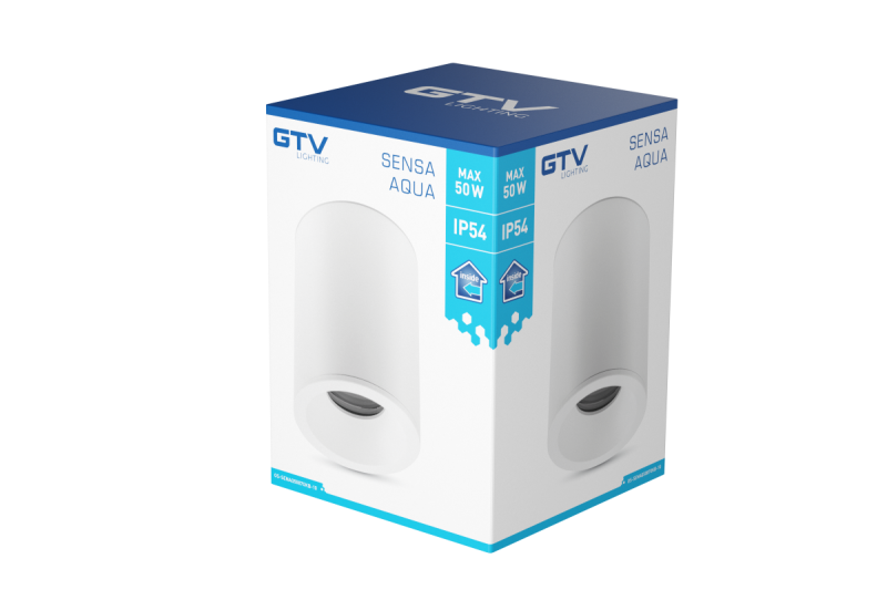 Dekor SENSA AQUA taklampa aluminium 85x115 IP54 max 50W cirkulär vit. 1208964007