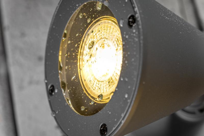 Dekorativ trädgårdsarmatur LUSTINO-D GU10 MAX.20W IP44 AC220-240V 50-60Hz vägglampa för nedre delen av väggen, grafit. 1208964032