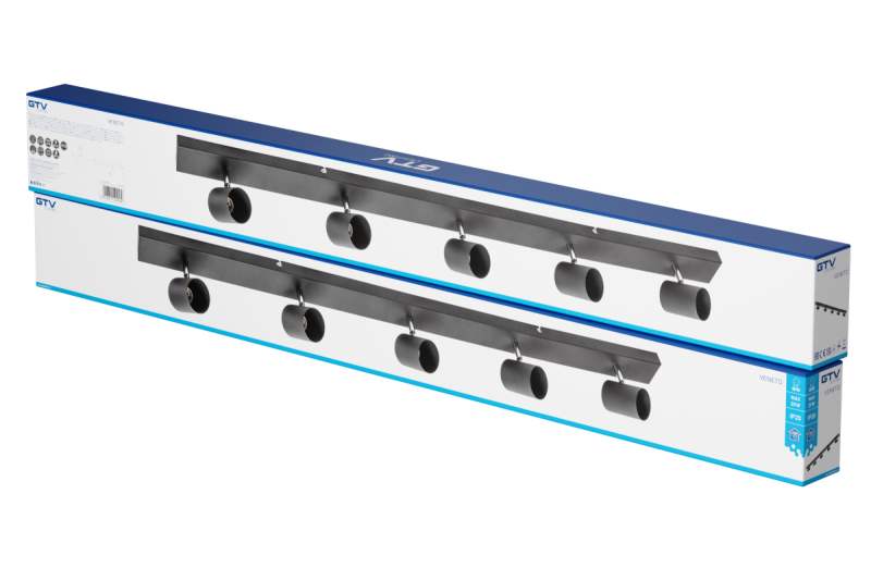 Dekor Takarmatur VENETO IP20 max. 20W 5 x GU10 rund svart. 1208964044