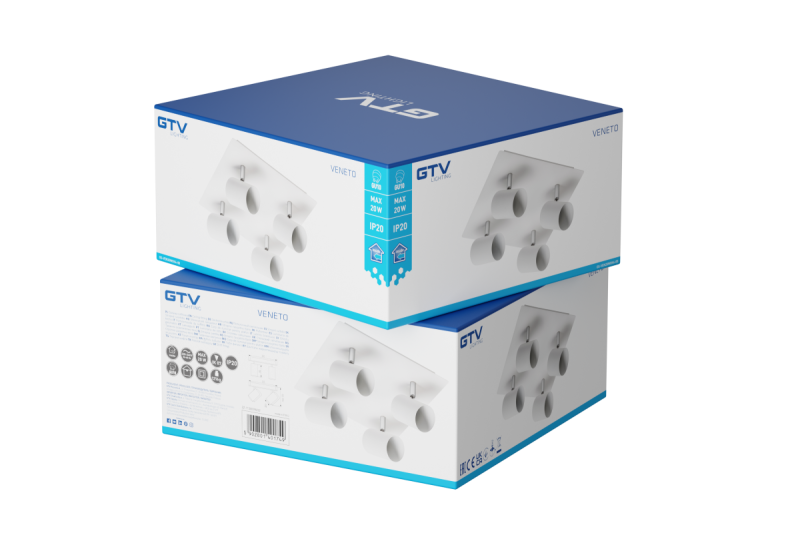 Dekor Taklampa VENETO IP20 max. 20W 4 x GU10 rund/fyrkantig vit. 1208964045