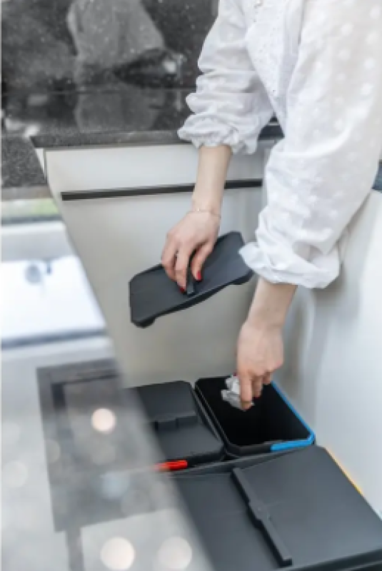 Garbi Basket B-60-3 sorteringsavfallssystem för låda 60 cm inkl. hållare och 3 avfallsbehållare 1208964399