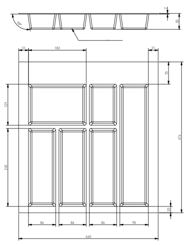 Decor Cutle Besticklåda Insats för Köksskåp 500 Vit 1208966375