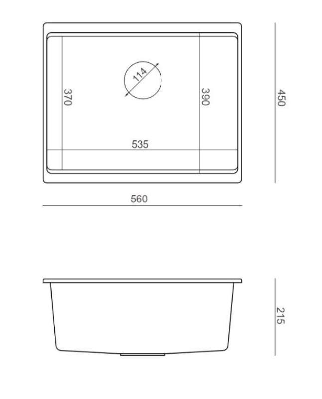 Quadri Newport II vit granit undermonterad diskho vit 560x450 mm 1208966922
